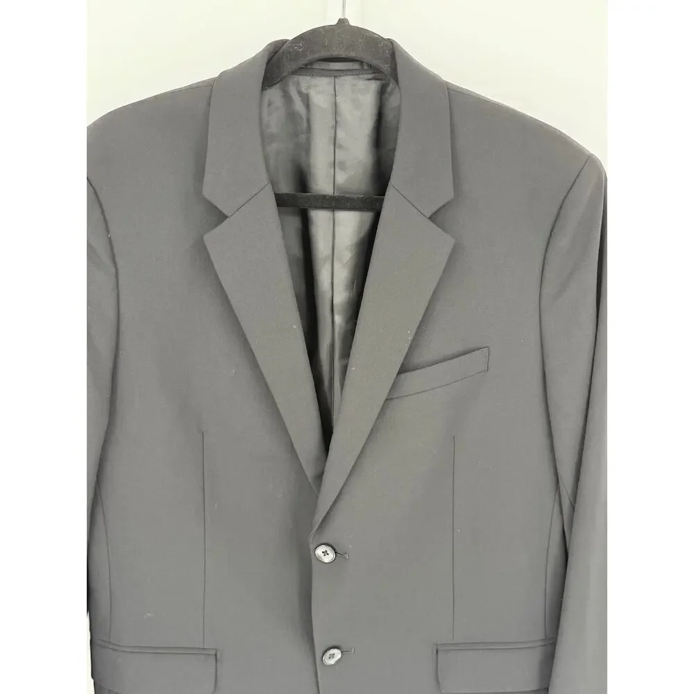 Theory Mens Black Wool Two Button Blazer Sport Coat Jacket 42R Corpcore Workwear - Picture 9 of 9